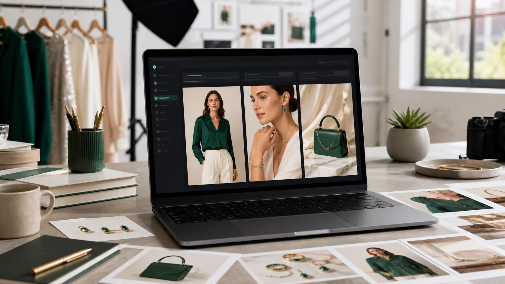 A flat-lay apparel photo turned into an on-model ecommerce product image.