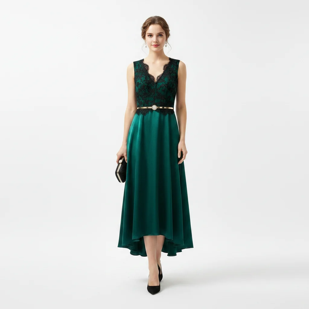 An AI on-model product photo beside a shopper's own virtual try-on result of the same garment.